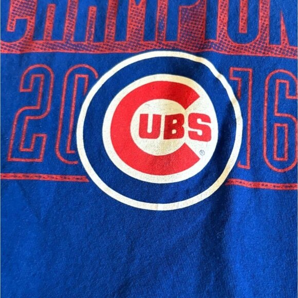 Majestic MLB Baseball Chicago Cubs Short Sleeve '2016' T-Shirt-Blue-XL-GUC - Picture 3 of 5